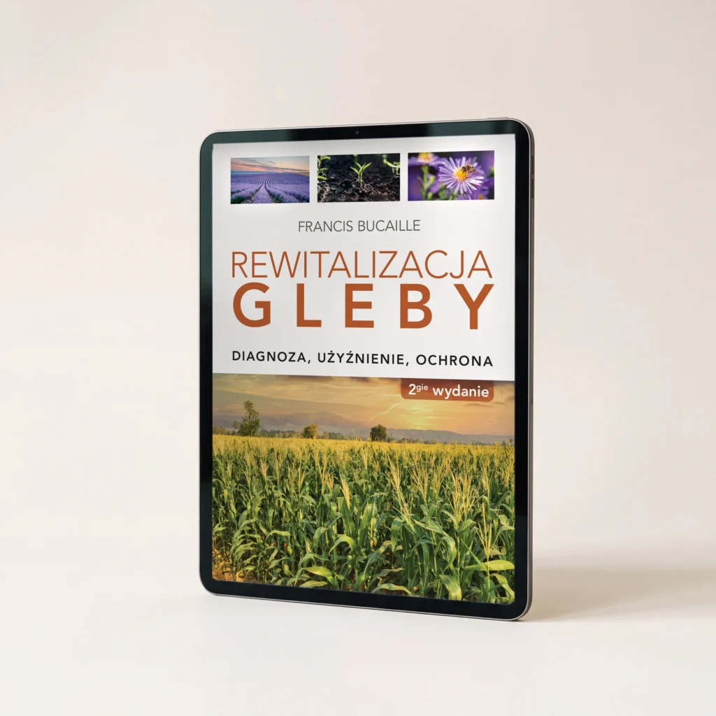 E-book „Rewitalizacja gleby” na tablecie widzianym pod kątem