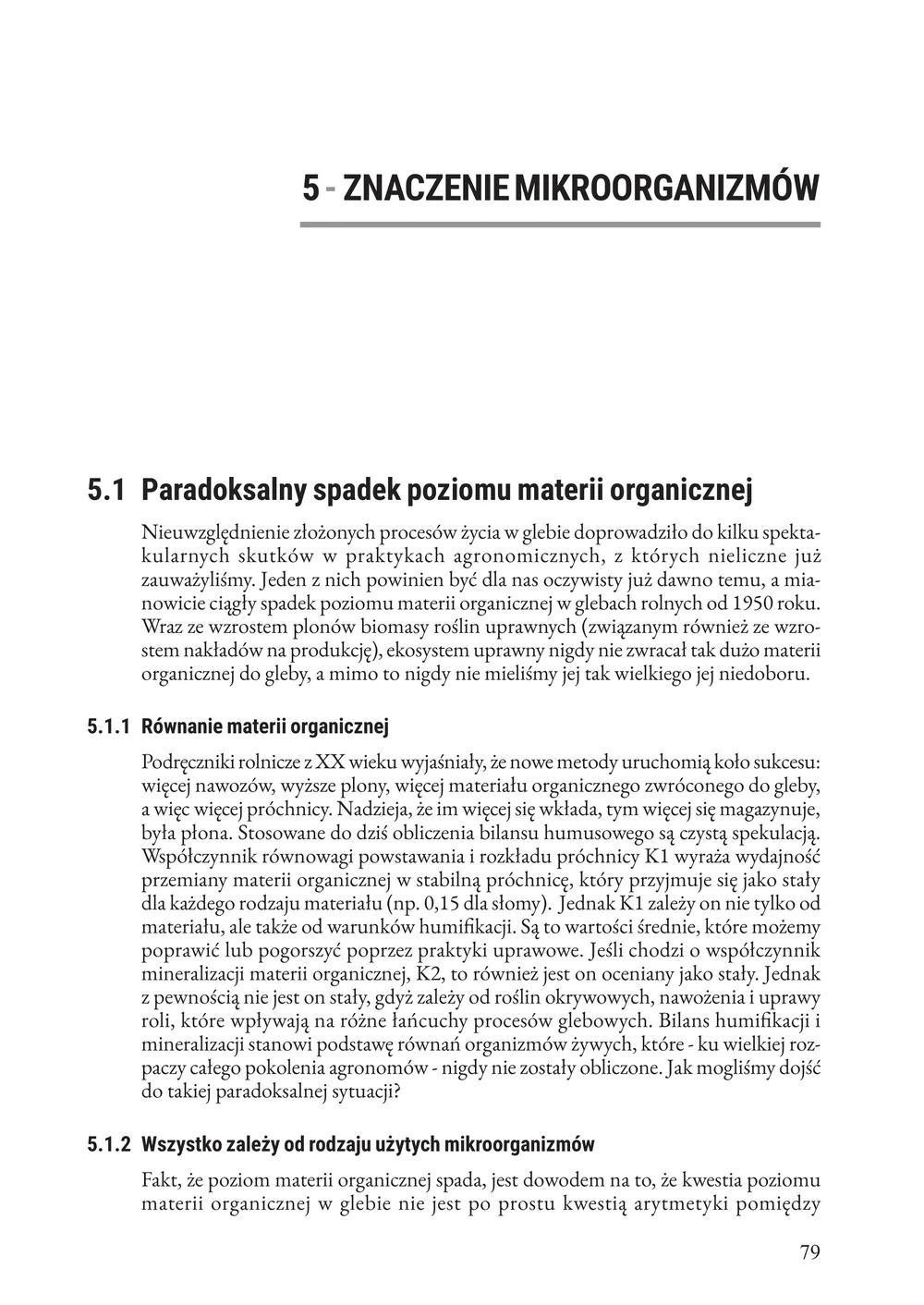 Pierwsza strona rozdziału 5 „Znaczenie mikroorganizmów”